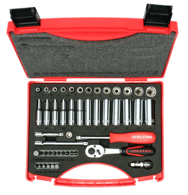 1/4 ALTI KOSE LOKMA ANAHTAR VE BITS SET 48 PARCA